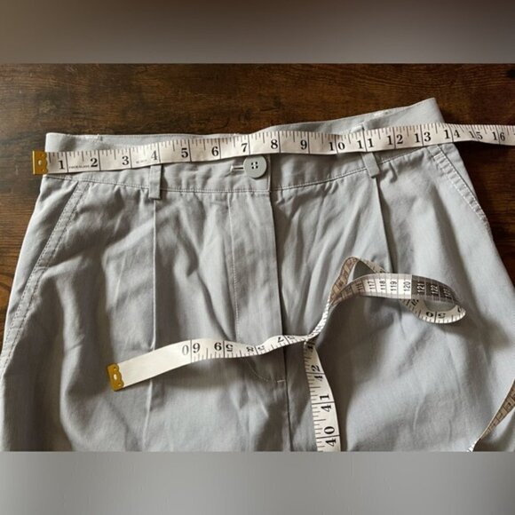 Cos Blue pleated cotton blend high rise lightweight trouser pants size 2 - Picture 8 of 11